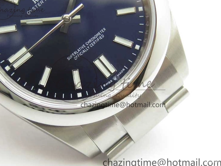 EWF 41mm Oyster Deep on Blue A3230 Perpetual Edition SS Best Dial Bracelet 124300 0226